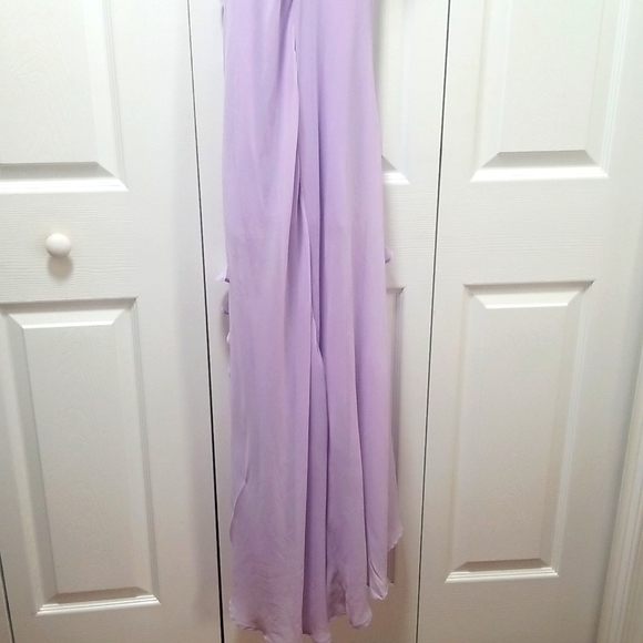 Forever 21, Lavender Ruffled Maxi Eligant Summer Dress Small, Ruffled Slits - Picture 8 of 10